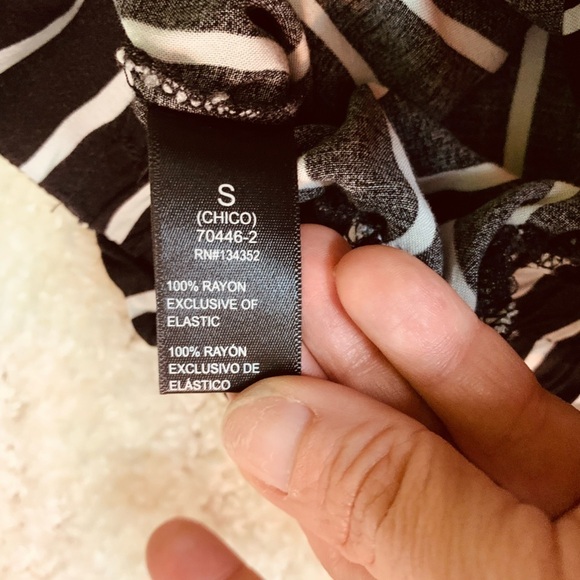 Ambiance Apparel Black White Stripped Stretch Waist Tie Shorts Small Pockets - Picture 8 of 12